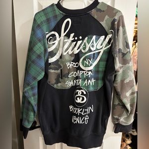 STUSSY Streetwear Style Rare Design Sweatshirt - Large